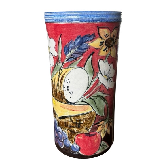 Handcrafted Stoneware Wine Chiller Cooler Bucket 10” Artisan Signed - Picture 2 of 6